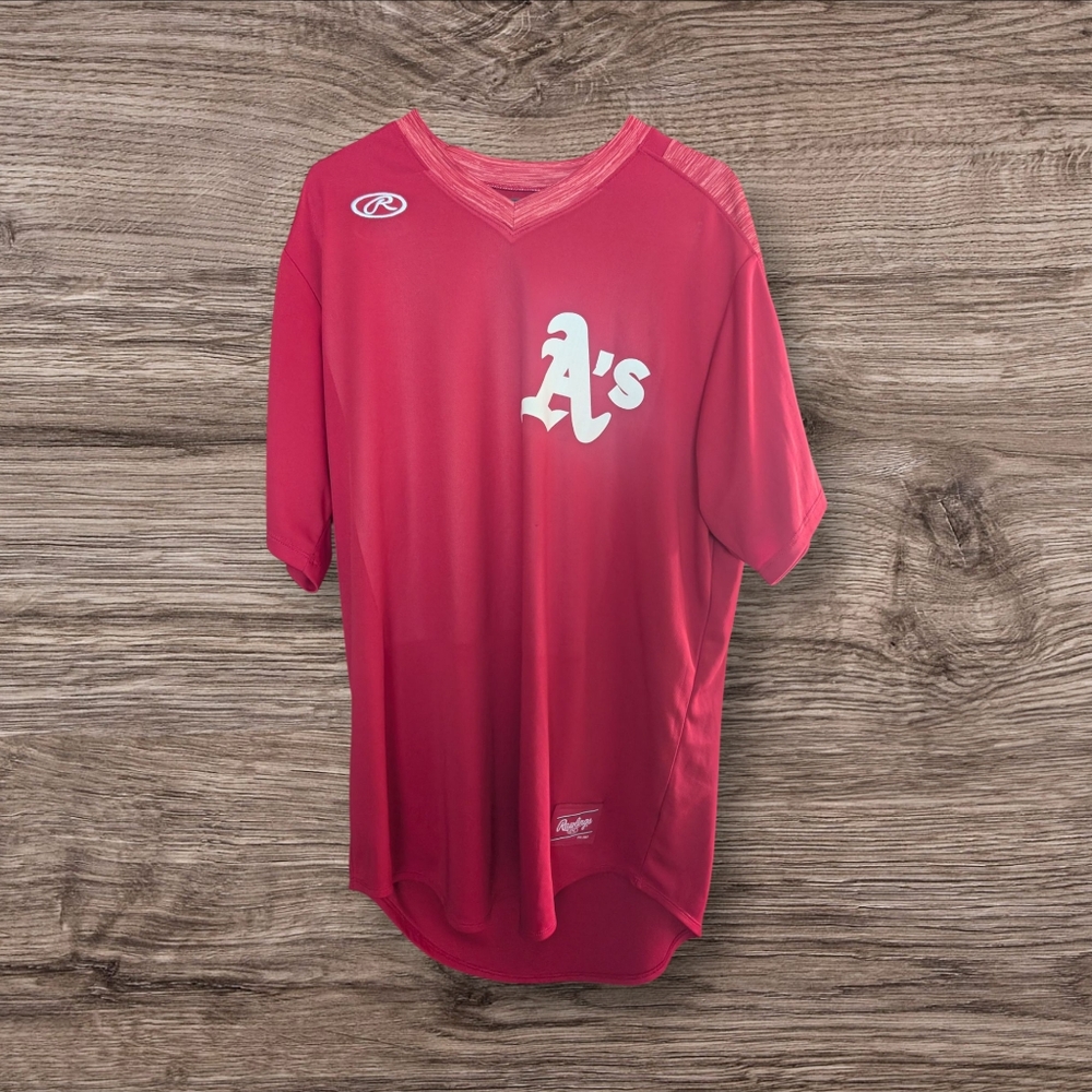 Major League MLB Baseball Jersey A'S‎ Rawlings Red XL